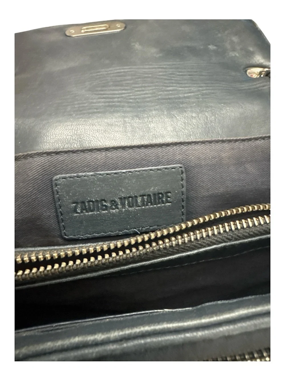 Zadig & Voltaire Black Quilted Chain Shoulder Bag with Enamel Pins